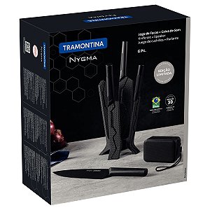 Jogo Facas Inox 6Pc Nygma Preto Tramontina 23699082
