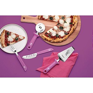 Jogo Pizza 14Pc Mulher Maravilha Rosa Tramontina 29899050
