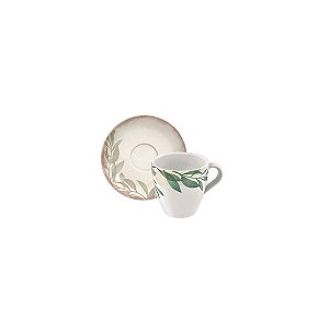Conj Xicara E Pires Cha Natur Porcelana Tramontina 96580027