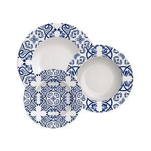 Jogo De Pratos 12 Pcs Algarve Porcelana Tramontina 96589020