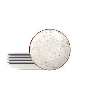 Kit Prato Sobremesa 21Cm 6Pcs Rustico Marrom Tramon 96950045