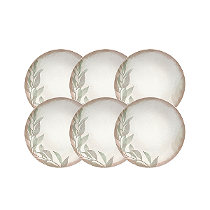 Kit Prato Raso 28Cm 6Pcs Natur Porcelana Tramontina 96950101