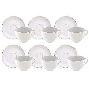 Kit Xicara Cha 250 Ml Atena Porcelana Tramontina 96950124