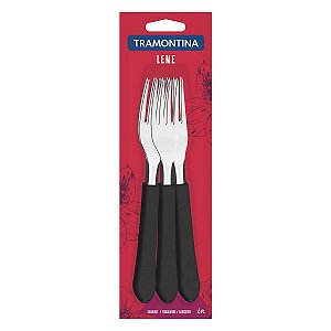 Garfos Mesa Inox 6Pc Leme Preto Tramontina 23182600