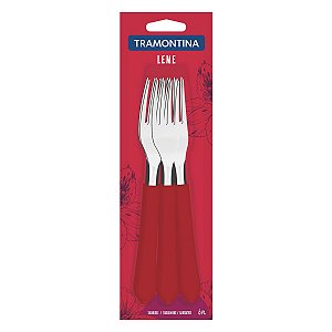 Garfos Mesa Inox 6Pc Leme Vermelho Tramontina 23182670