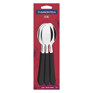 Colher Mesa Inox 6Pc Leme Preto Tramontina 23183600