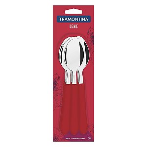 Colher Mesa Inox 6Pc Leme Vermelho Tramontina 23183670