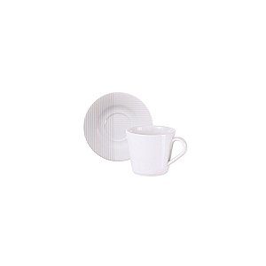 Conj Xicara E Pires Cha Grid Porcelana Tramontina 96580058
