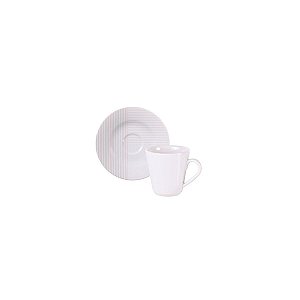 Conj Xicara E Pires Cafe Grid Porcelana Tramontina 96580059