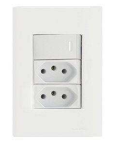 Conjunto Interruptor Simples Tomada 10A Giz Tra 57230087