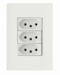 Conjunto 3 Tomada 20A Giz Branco Eletro Tramontina 57230079