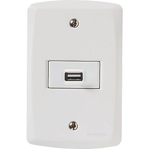 Conjunto Tomada Usb 1,5A Bivolt Lux2 Tramontina 57145026