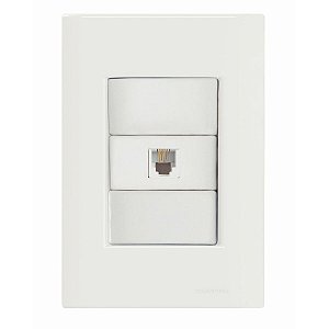 Conjunto Tomada Telefone Rj11 Giz Branco Tramonti 57230019