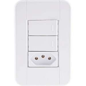 Cj Interruptor Simples Tomada 2P T 20A Tramontina 57240071