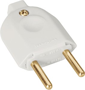 Plugue Macho 2P 10A 250V~ Cor Branco 57402202