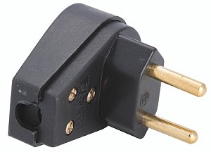 Plugue Angular 2P 10A 250V~ Cor Preto 57403008