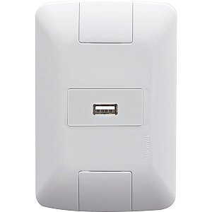 Conjunto 1 Tomada Usb 1,5A Bivolt 4X2 Branco - Aria 57241026