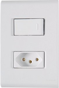 Cj Interruptor Simples Tomada 2P+T 10A Tramontina 57170264