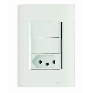 Cj Interruptor Simples Tomada 2P+T 10A Tramontina 57230073