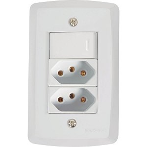 Cj Interruptor Simples Tomada 2P+T 10A Tramontina 57145087