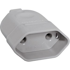 Plugue Fêmea 2P 10 A 250 V Cinza Tramontina 57401052