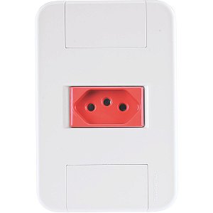Conjunto 4X2 Tomada 20A Tablet Branco E Vermelho 57240015