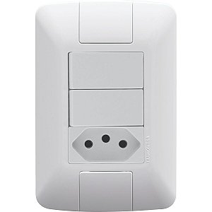 Conjunto 4x2 Interruptor Simples Tomada 10A Aria 57241073