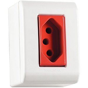Caixa Sobrepor Tomada 20A Lizflex Vermelha Branca 57304019