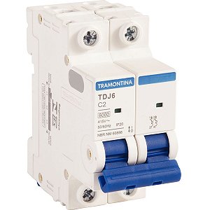 Minidisjuntor Tdj6-2C2 2P 2A 6Ka Tramontina 58012131