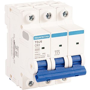 Mini Disjuntor Tdj6-3C63 3P 63A 6Ka Tramontina 58013141