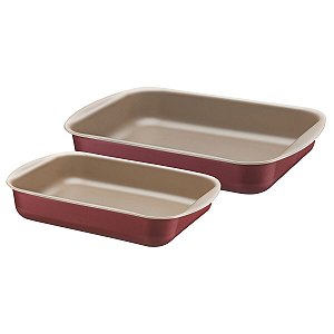 Jogo Assadeiras Alum 2Pc Brasil Vermelho Tramontina 20099778