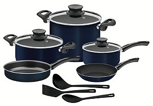 Jogo Panelas Alum 11Pc Paris Azul Tramontina 20598330