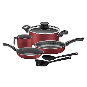 Jogo Panelas Alum 7Pc Paris Vermelho Tramontina 20599989