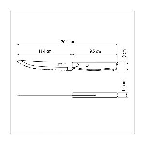 Faca Churrasco Fruta Inox 5 Tradicional Tramontina 22200405