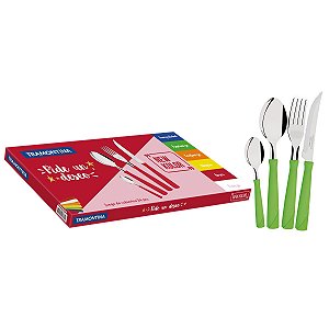 Faqueiro Inox 24Pc New Kolor Verde Tramontina 23198288