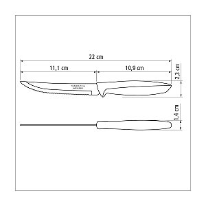 Faca Churrasco Fruta Inox 5 Plenus Verde Tramontina 23410825