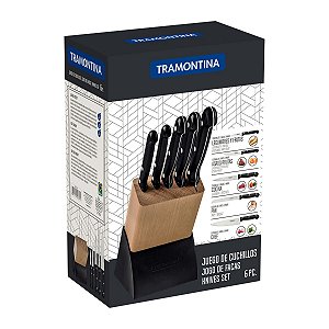 Jogo Facas Inox 6Pc Ultracorte Preto Tramontina 23899077