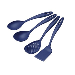 Jogo Utensilio Nylon 4Pc Abilit Azul Tramontina 25199101