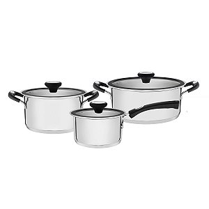 Jg Panelas Aco Inox 3P Solar Silic  Tramontina 65120053