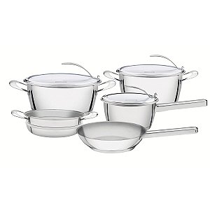 Jg Panelas Aco Inox 5 Pcs Ventura Tramontina 65360034