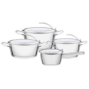 Jg Panelas Aco Inox 4 Pcs Ventura Tramontina 65360084