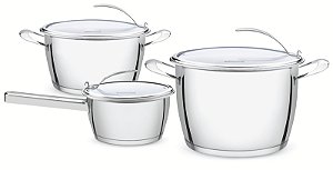 Jg Panelas Aco Inox 3 Pcs Ventura Tramontina 65360214