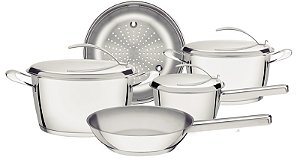 Jg Panelas Aco Inox 5 Pcs Ventura Tramontina 65360291