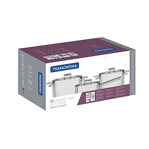 Jg Panelas Aco Inox 3 Pcs Brava Tramontina 65400053