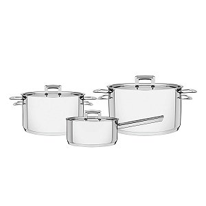 Jg Panelas Aco Inox 3 Pcs Brava Tramontina 65400300
