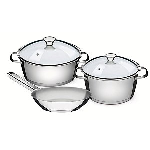 Jg Panelas Aco Inox 3Pcs  Allegra Tramontina 65660124