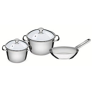 Jg Panelas Aco Inox 3 Pcs Allegra Tramontina 65660264