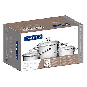 Jg Panelas Aco Inox 3 Pcs Allegra Tramontina 65660484