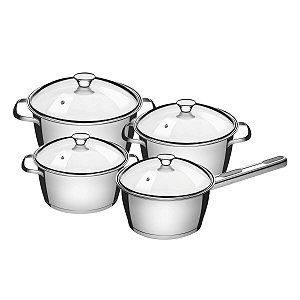 Jg Panelas Aco Inox 4Pcs Allegra Tramontina 65660784