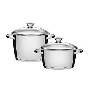 Jg Panelas Aco Inox 2 Pcs Allegra Tramontina 65660804